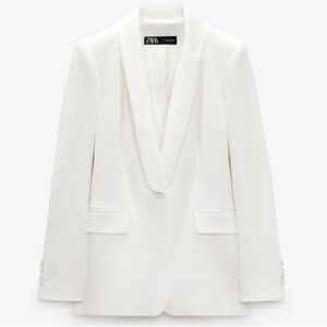 Zara Women's White tuxedo jacket